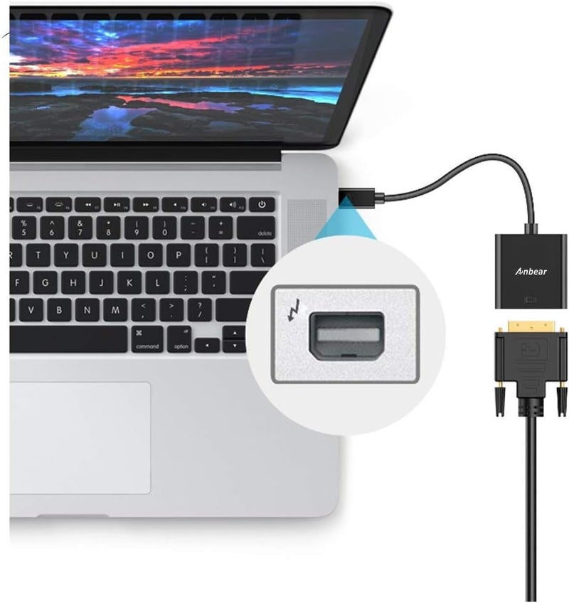 Anbear Mini DisplayPort to VGA Adapter, Mac to VGA Converter (Male to Female) HD 1080p Thunderbolt to VGA Compatible for iMac, Mac Books, Surface and Laptops with Mini Displayport - Image 4